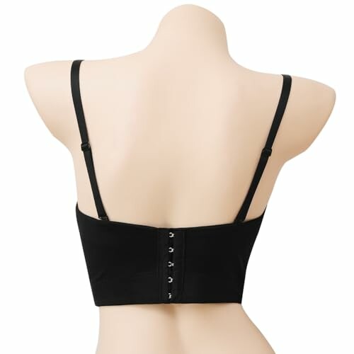 Parte trasera de un sujetador negro sin espalda