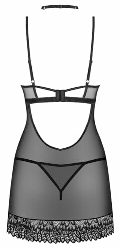 Lencería negra babydoll con encaje