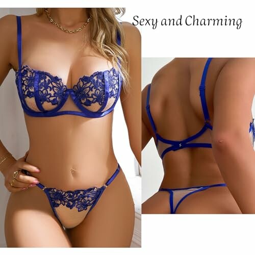 Conjunto Lencería Sexy Bordado Floral