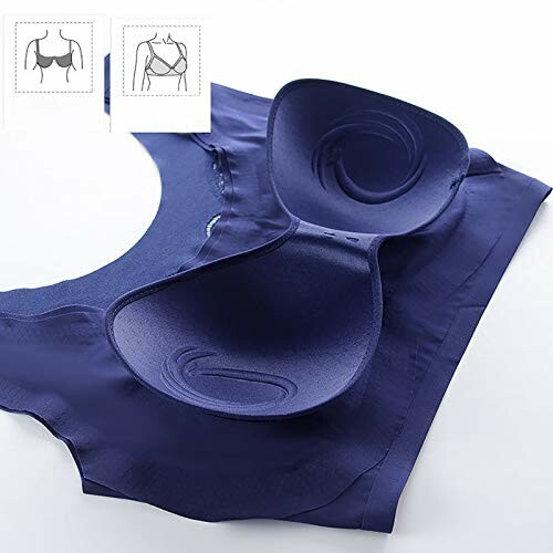 Sujetador azul sin costuras con copas moldeadas.