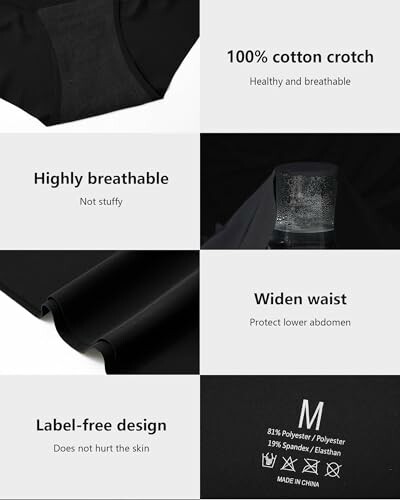 Características de la ropa interior de algodón transpirable.