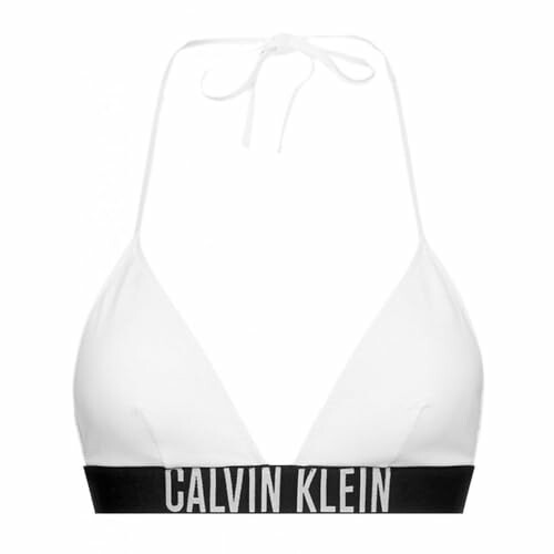 Bikini top blanco de Calvin Klein con tirantes.