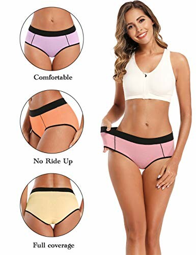 Mujer modelando ropa interior cómoda y colorida.