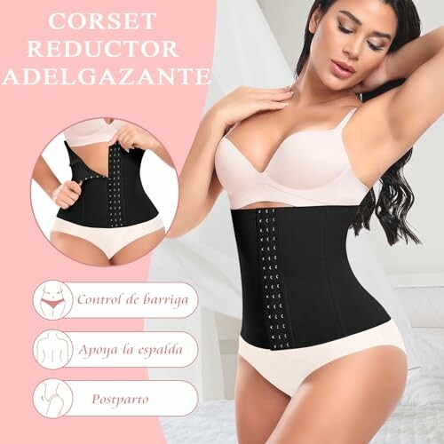 Mujer usando corset reductor adelgazante