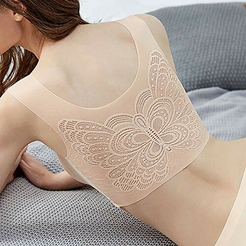 Sujetador de encaje con diseño de mariposa en la espalda.