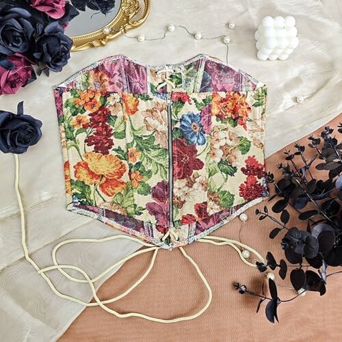Corsé floral con espejo y flores decorativas