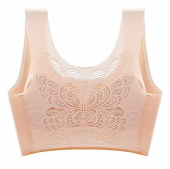 Sujetador Deportivo Sin Aros con Estampado de Mariposas