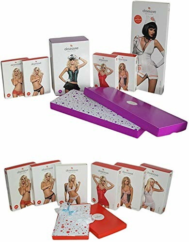 Conjunto de cajas de lencería en varios diseños y colores.