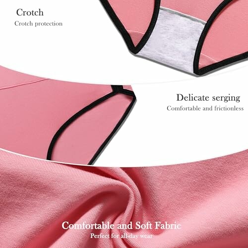Detalle de ropa interior rosa con costuras delicadas.