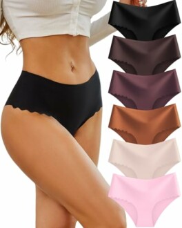 Conjunto de ropa interior sin costuras para mujer en varios colores.
