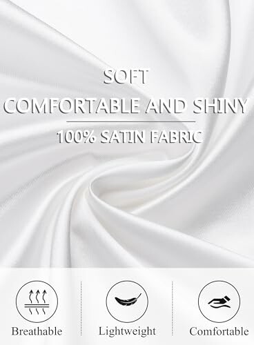 Tela de satén blanca suave y brillante